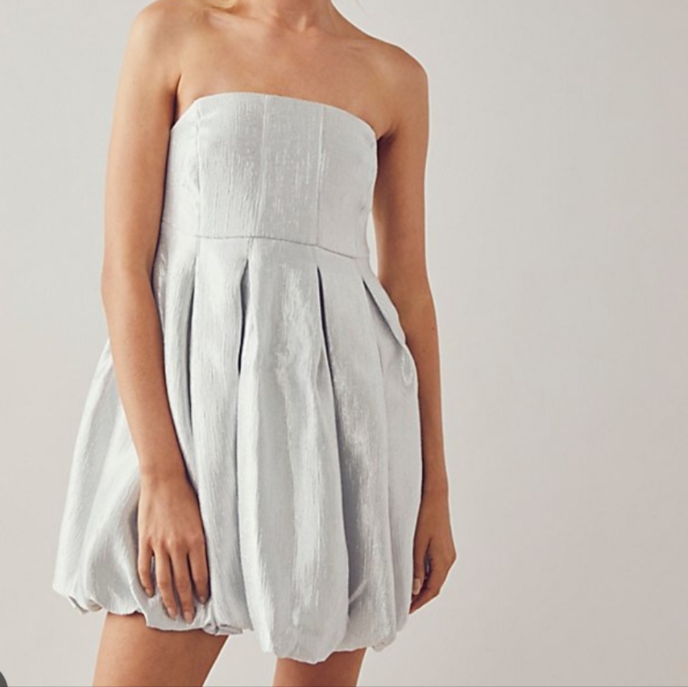 NEW Free People Krista Dress Size Medium in Silver
